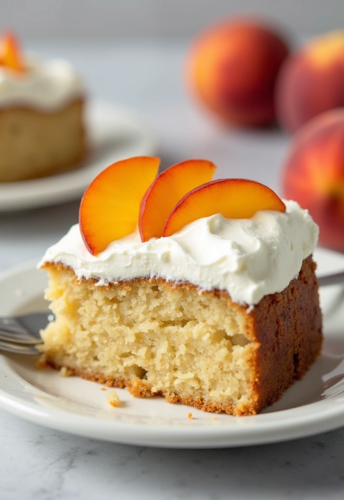 27 Banana Cake Recipes That Are Pure Comfort Baking - 27. Peaches and Cream Banana Cake
