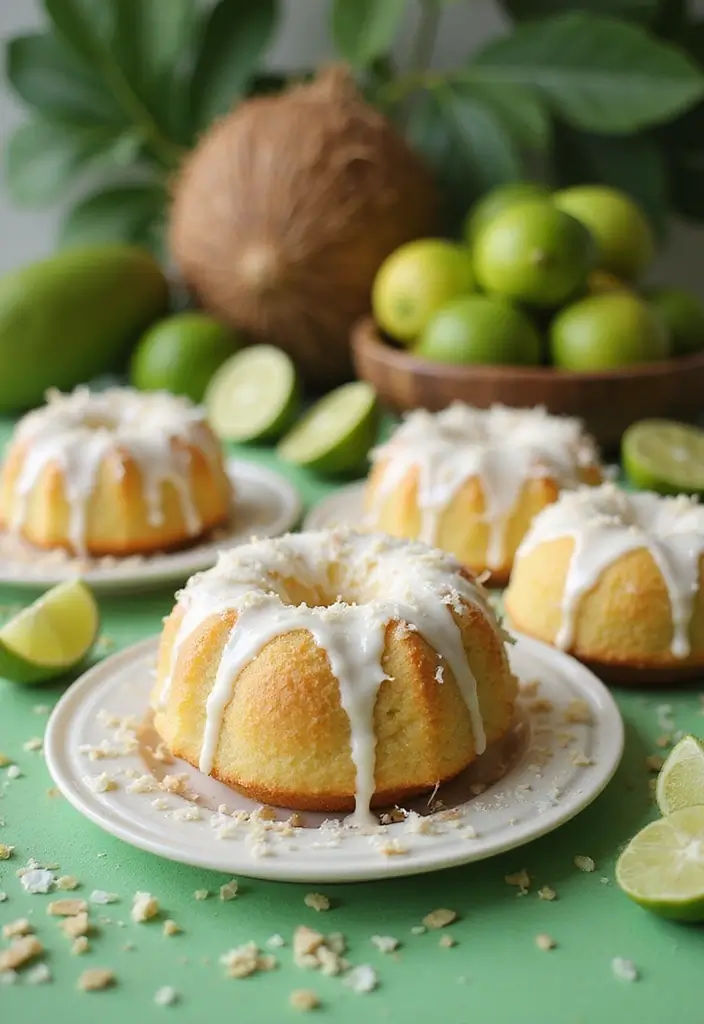 27 Bundtlette Cake Recipes That Look Fancy but Are Easy - 6. Coconut Lime Bundtlette