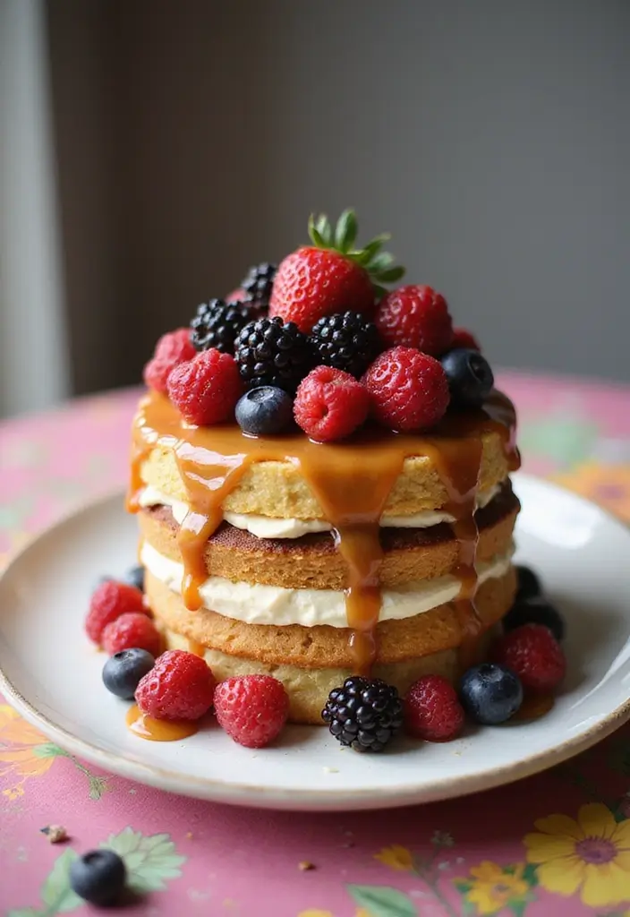 27 Caramel Cake Recipes That Are Sweet, Sticky & Irresistible - 10. Caramel Berry Cake
