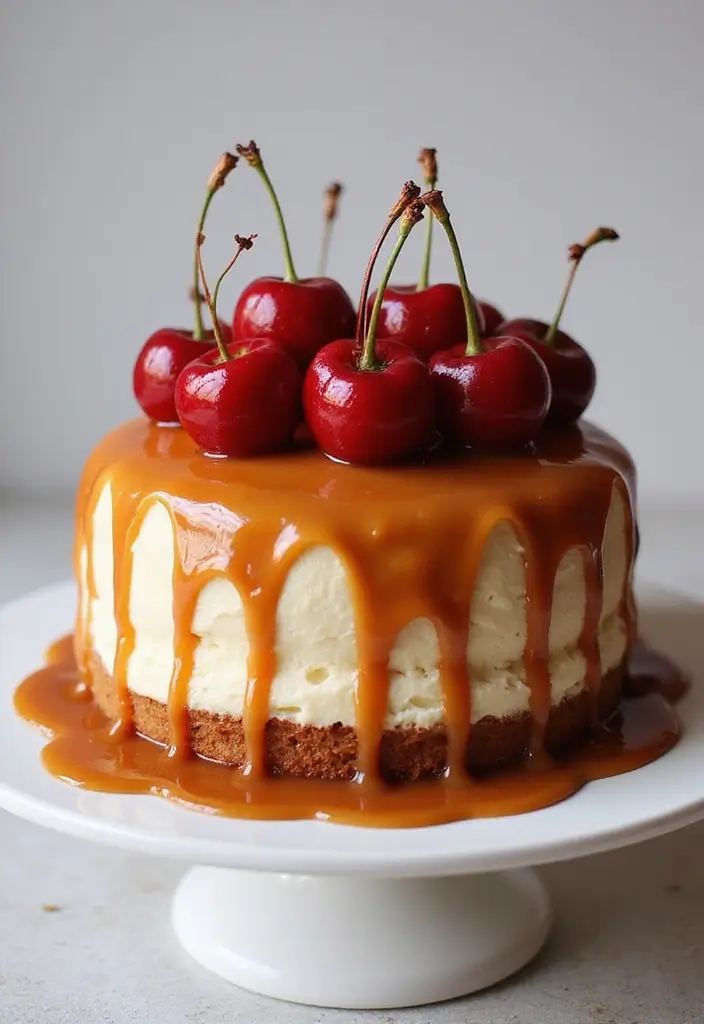 27 Caramel Cake Recipes That Are Sweet, Sticky & Irresistible - 18. Caramel Cherry Cake