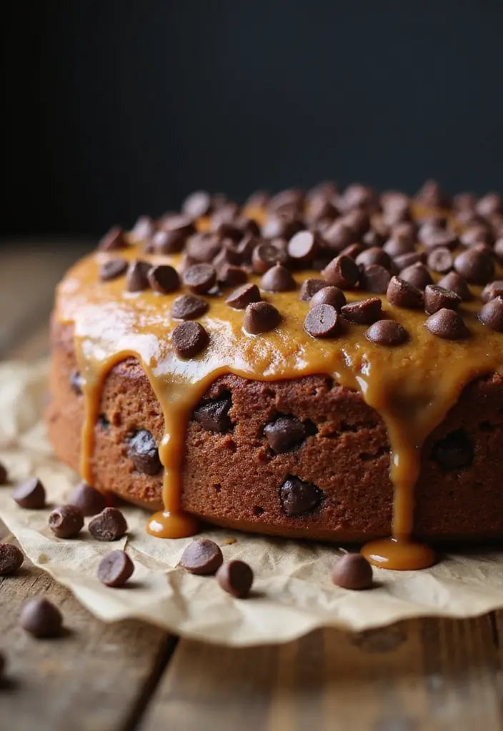 27 Caramel Cake Recipes That Are Sweet, Sticky & Irresistible - 20. Caramel Chocolate Chip Cake