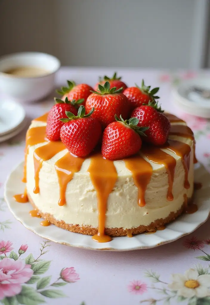 27 Caramel Cake Recipes That Are Sweet, Sticky & Irresistible - 22. Caramel Strawberry Cake