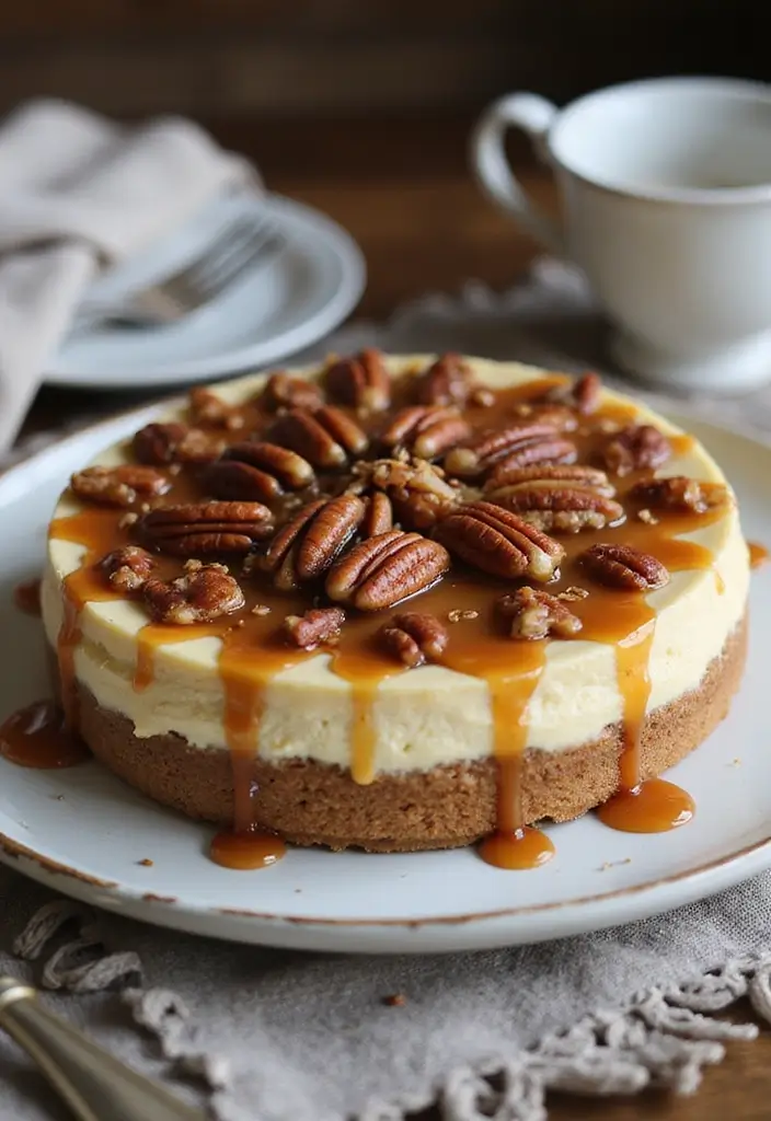 27 Caramel Cake Recipes That Are Sweet, Sticky & Irresistible - 4. Caramel Pecan Cheesecake