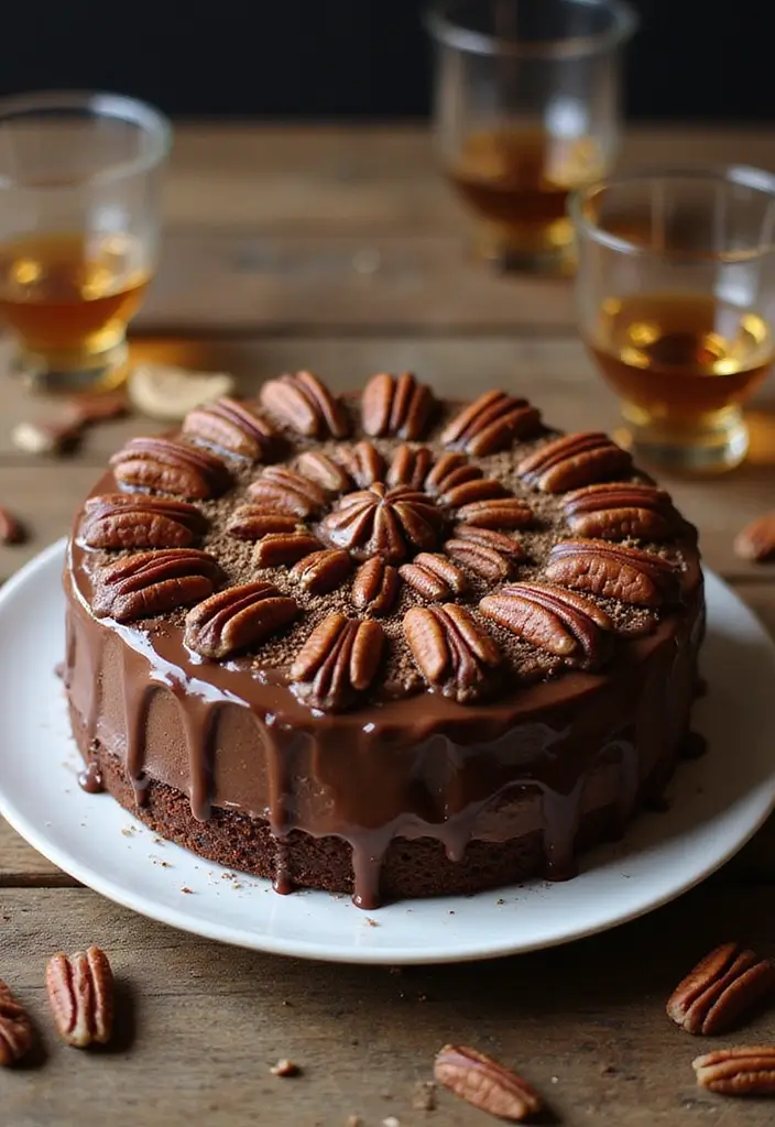 27 Chocolate Cake Mix Recipes That Taste Totally Homemade - 18. Chocolate Bourbon Pecan Cake
