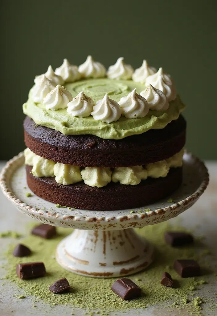 27 Chocolate Cake Mix Recipes That Taste Totally Homemade - 24. Chocolate Matcha Cake
