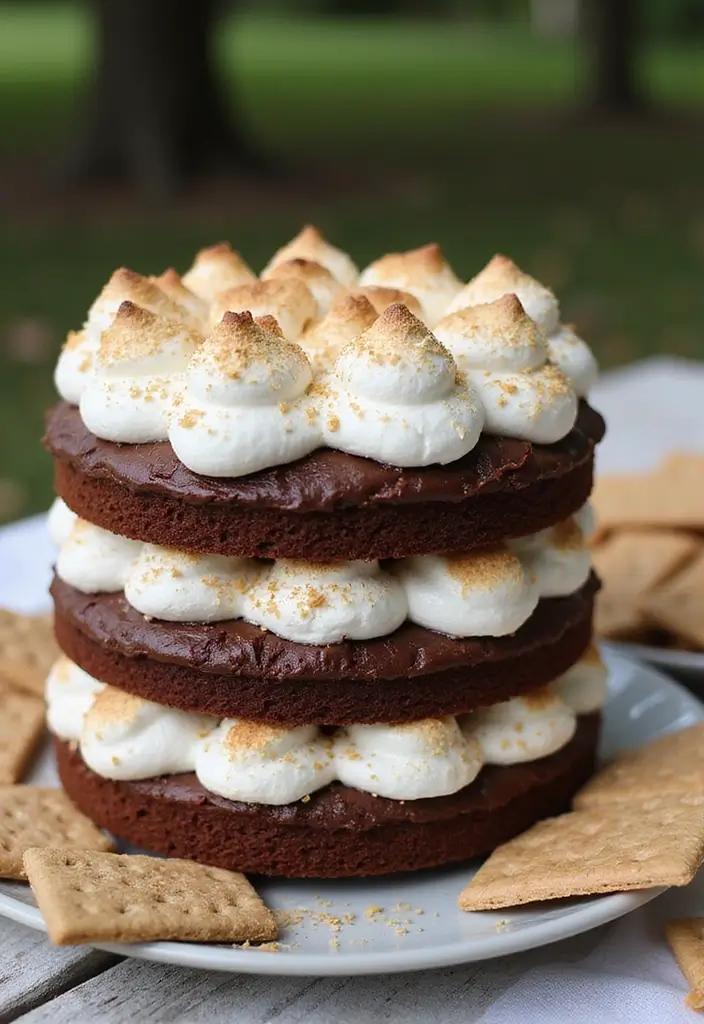 27 Chocolate Cake Mix Recipes That Taste Totally Homemade - 8. S'mores Chocolate Layer Cake