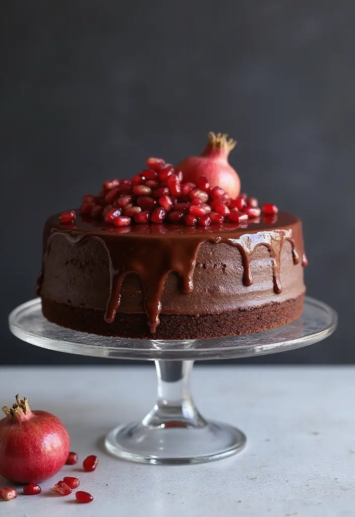 27 Flourless Cake Recipes That Are Rich & Decadent - 24. Pomegranate Chocolate Flourless Cake