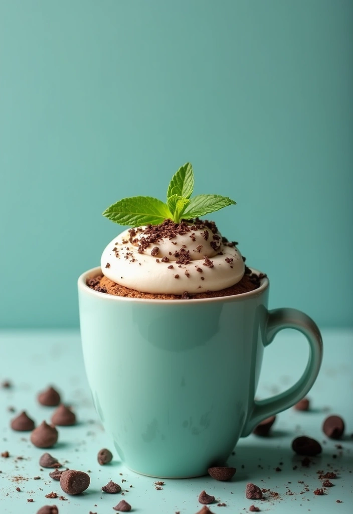 27 Mug Cake Recipes You Can Make in Minutes - 16. Mint Chocolate Chip Mug Cake