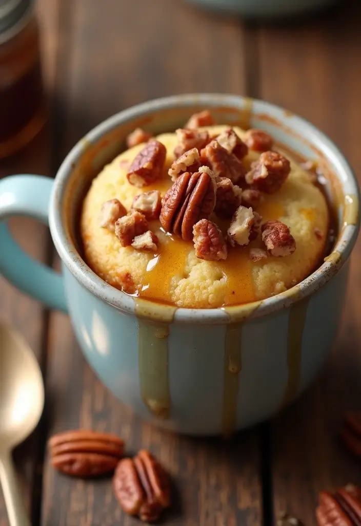 27 Mug Cake Recipes You Can Make in Minutes - 19. Maple Pecan Mug Cake