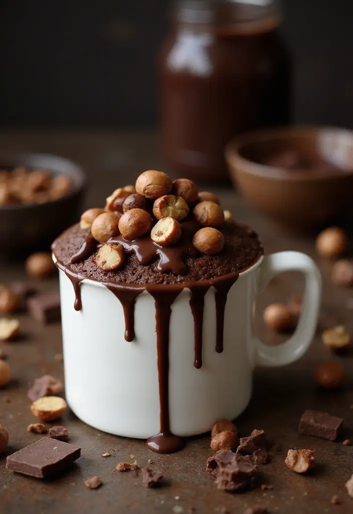 27 Mug Cake Recipes You Can Make in Minutes - 23. Chocolate Hazelnut Mug Cake