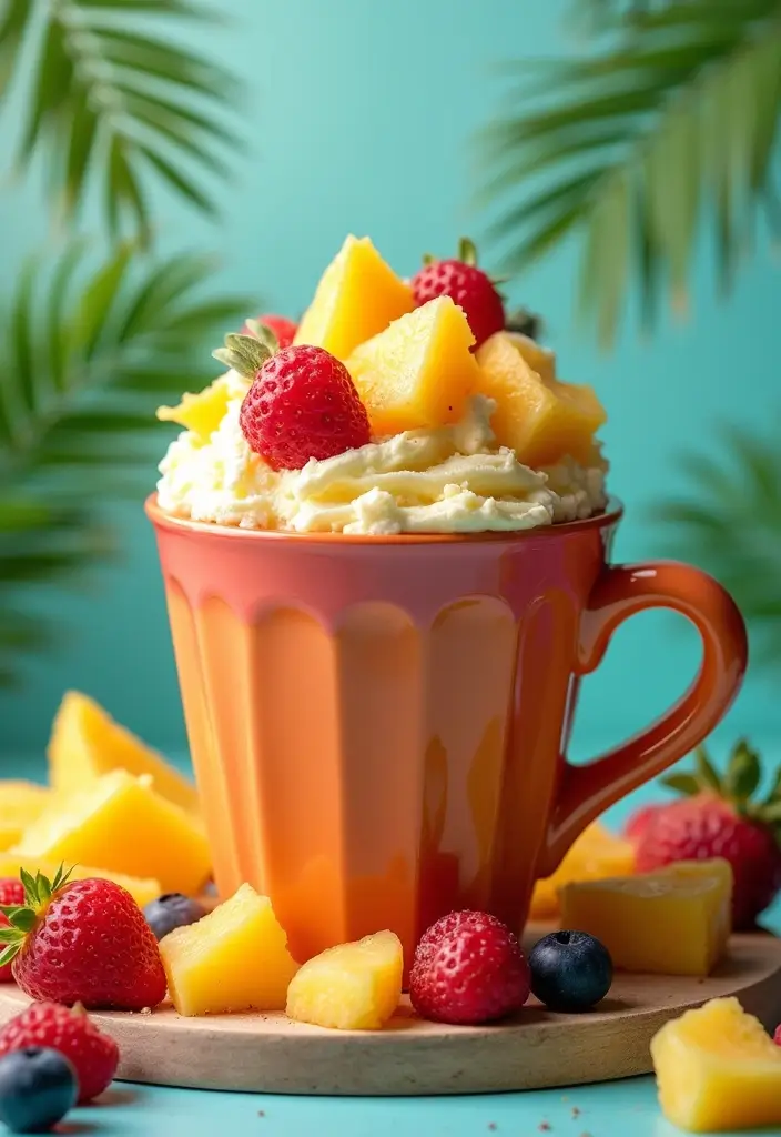 27 Mug Cake Recipes You Can Make in Minutes - 26. Tropical Fruit Mug Cake