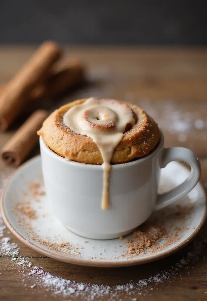 27 Mug Cake Recipes You Can Make in Minutes - 3. Cinnamon Roll Mug Cake