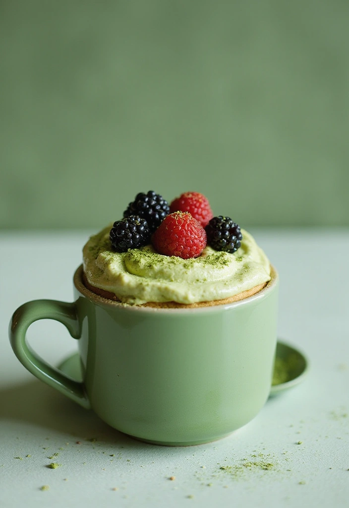 27 Mug Cake Recipes You Can Make in Minutes - 4. Matcha Green Tea Mug Cake