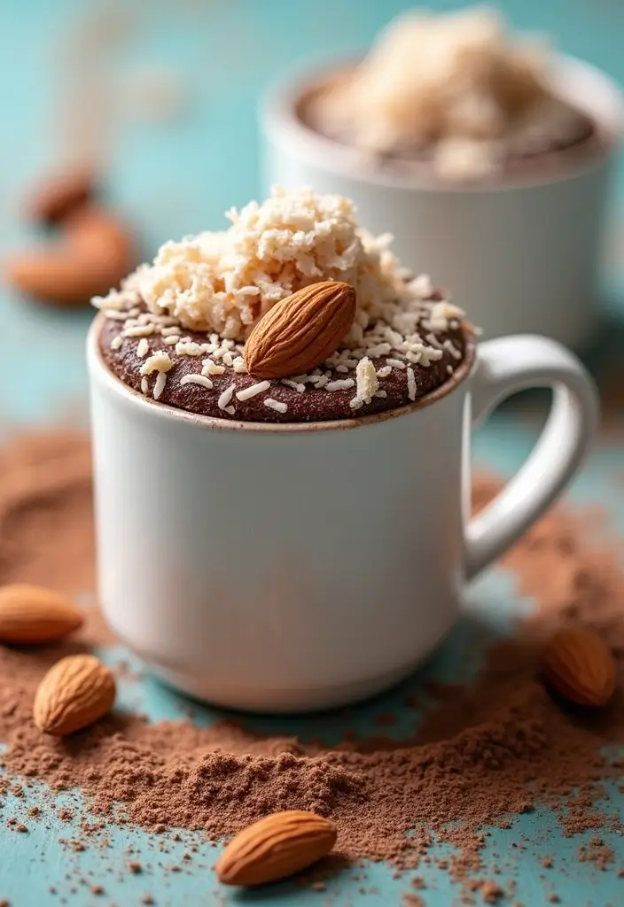 27 Mug Cake Recipes You Can Make in Minutes - 5. Almond Joy Mug Cake