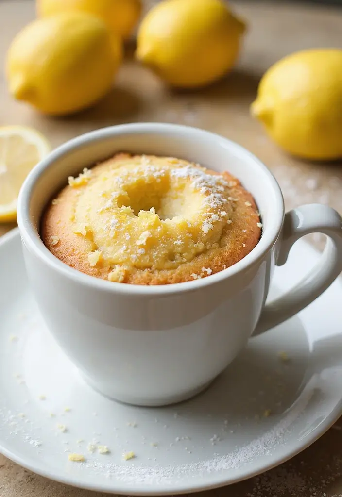 27 Mug Cake Recipes You Can Make in Minutes - 7. Lemon Poppy Seed Mug Cake