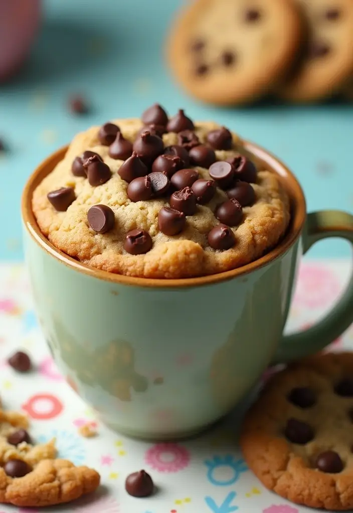 27 Mug Cake Recipes You Can Make in Minutes - 8. Chocolate Chip Cookie Dough Mug Cake