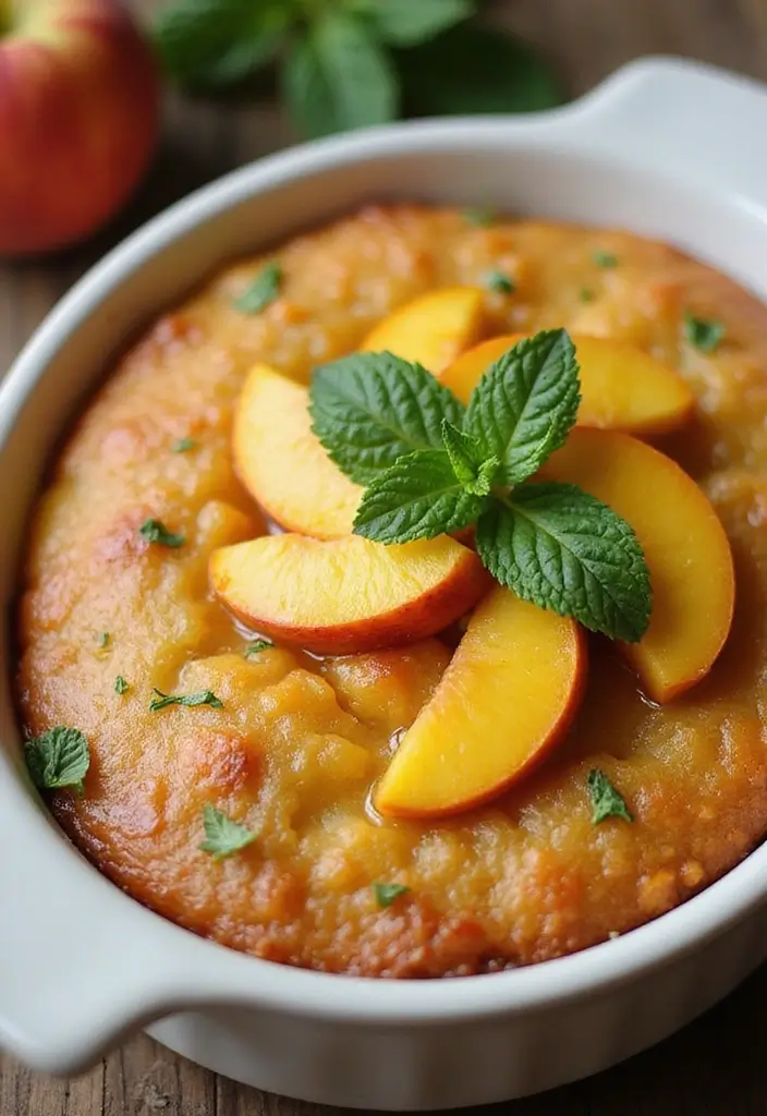 27 Peach Dump Cake Recipes You’ll Want All Summer Long - 15. Peach and Mint Dump Cake