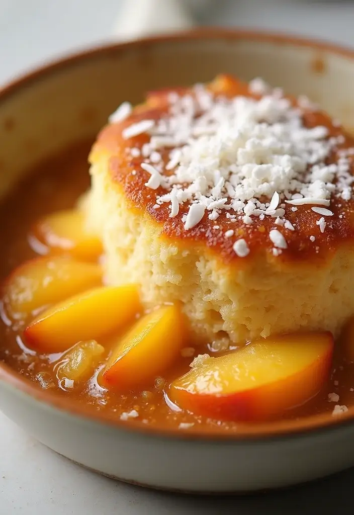 27 Peach Dump Cake Recipes You’ll Want All Summer Long - 25. Peach and Coconut Dump Cake