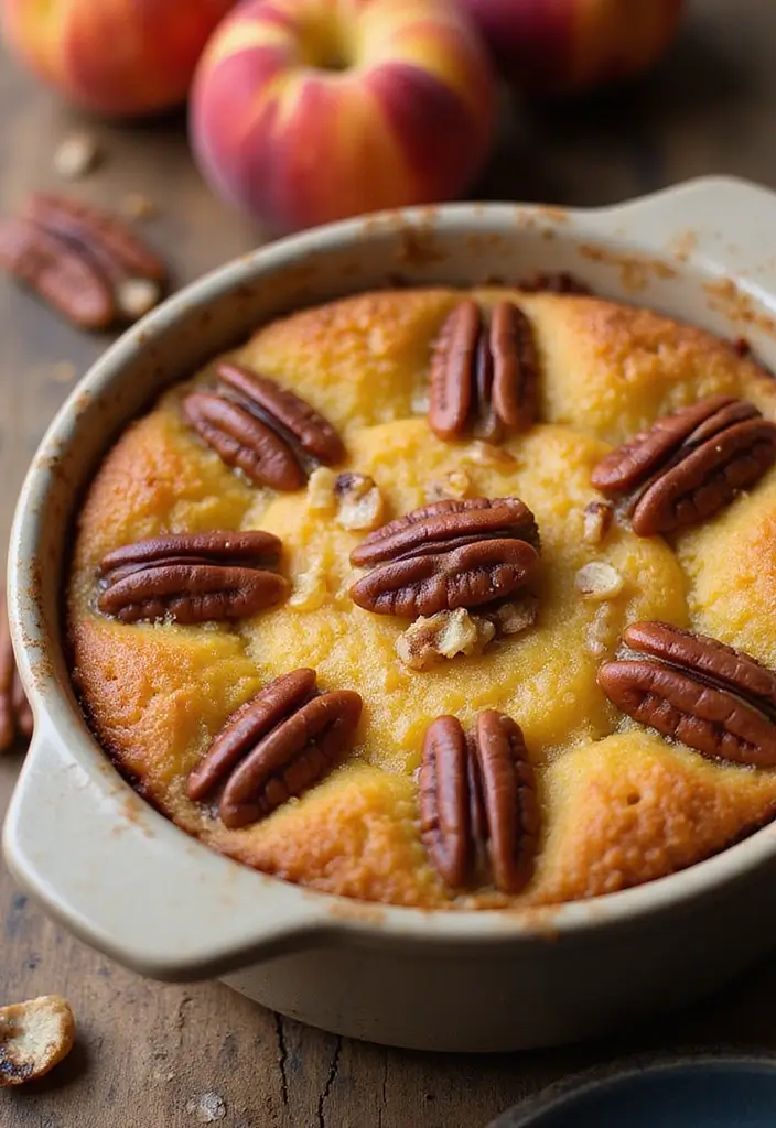 27 Peach Dump Cake Recipes You’ll Want All Summer Long - 26. Peach and Pecan Dump Cake