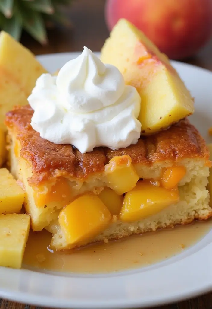 27 Peach Dump Cake Recipes You’ll Want All Summer Long - 4. Peach Pineapple Dump Cake