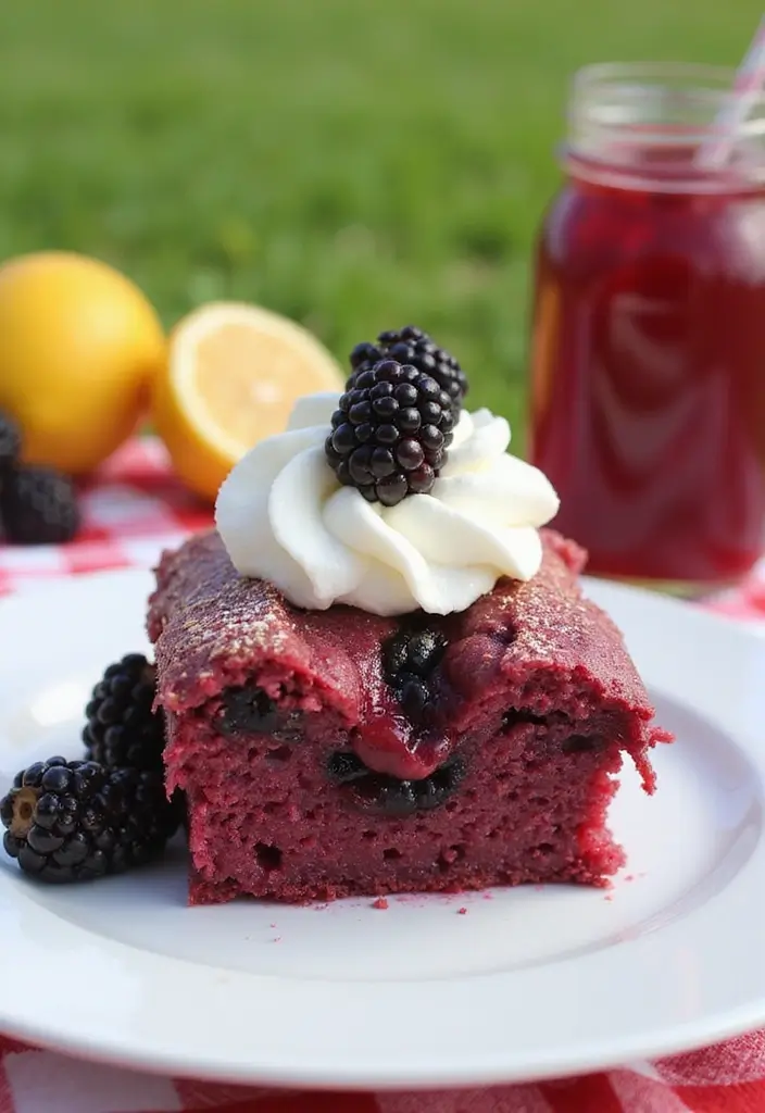 27 Poke Cake Recipes That Are Fun, Flavorful & Moist - 18. Blackberry Lemonade Poke Cake