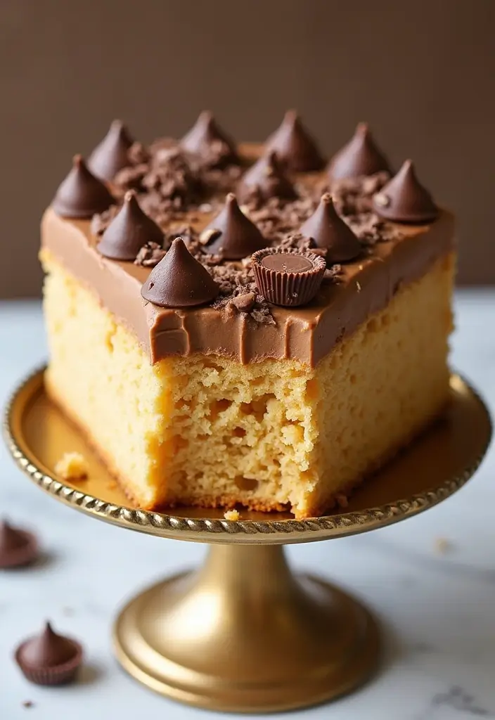 27 Poke Cake Recipes That Are Fun, Flavorful & Moist - 4. Peanut Butter Cup Poke Cake