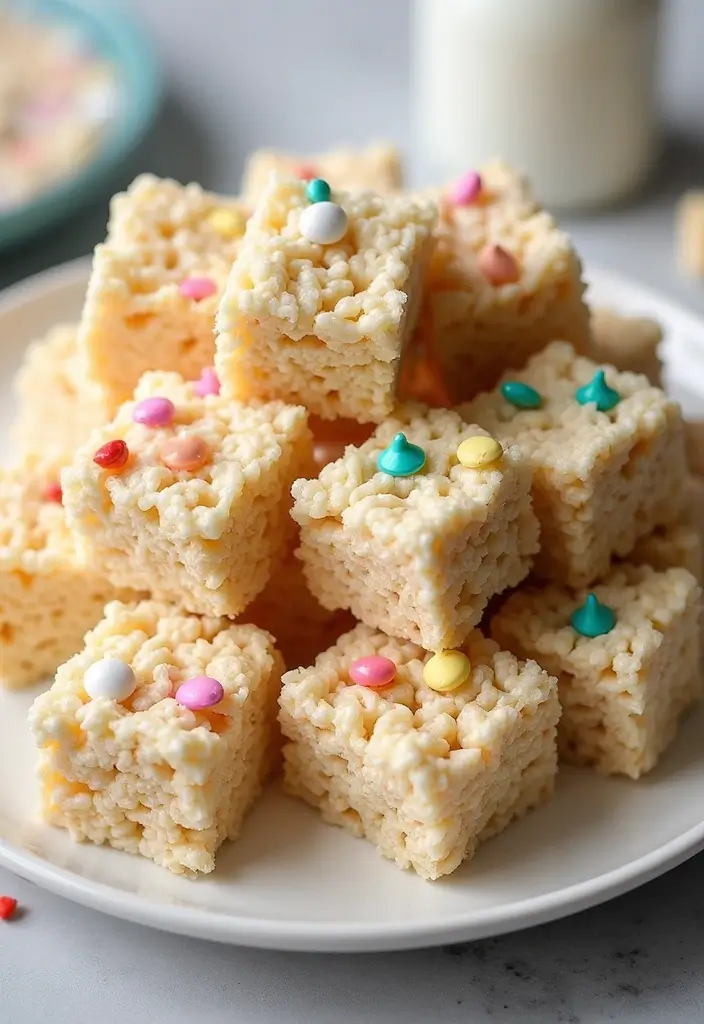 27 Recipes Using White Cake Mix for Quick Desserts - 10. White Cake Mix Rice Krispie Treats