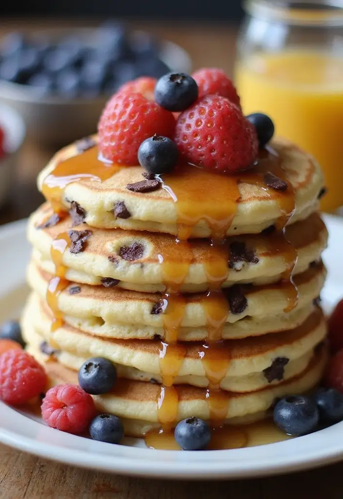 27 Recipes Using White Cake Mix for Quick Desserts - 20. White Cake Mix Chocolate Chip Pancakes