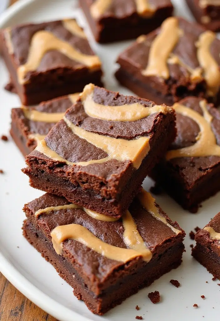 27 Recipes Using White Cake Mix for Quick Desserts - 22. White Cake Mix Peanut Butter Chocolate Swirl Brownies