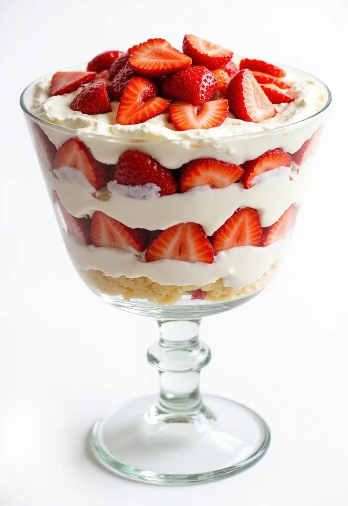 27 Recipes Using White Cake Mix for Quick Desserts - 4. Strawberry Shortcake Trifle