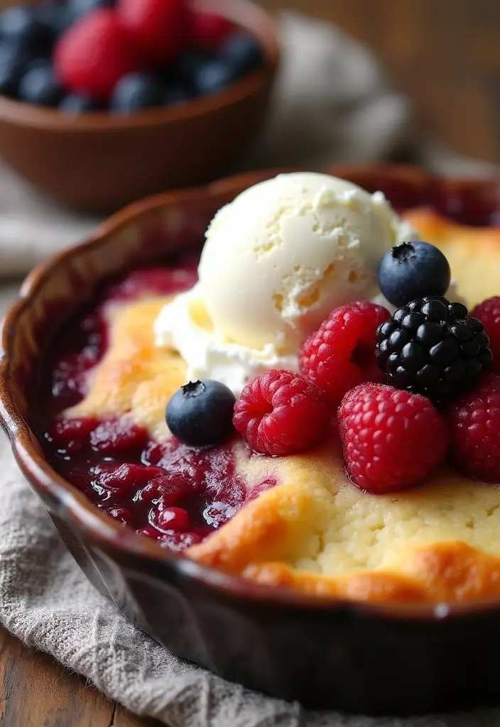 27 Recipes Using White Cake Mix for Quick Desserts - 9. Cake Mix Berry Cobbler