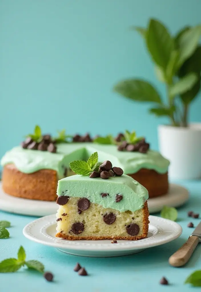 30+ Cake Recipes That Are Perfect for Every Occasion - 25. Mint Chocolate Chip Cake