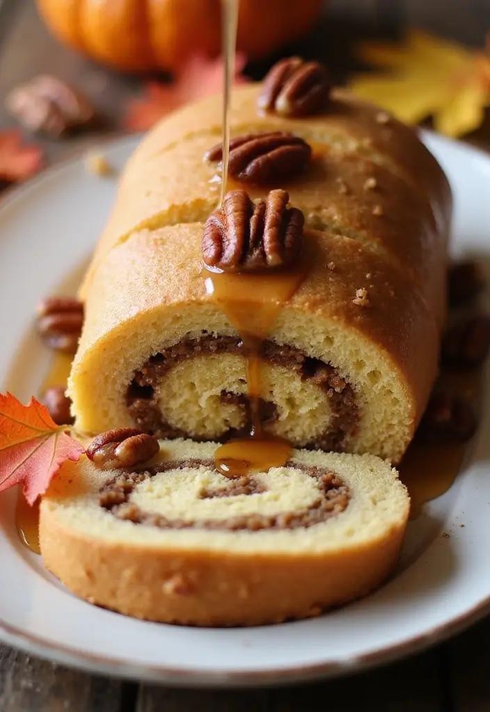 30 Cake Roll Recipes That Look Fancy but Are Easy to Make - 14. Maple Pecan Cake Roll