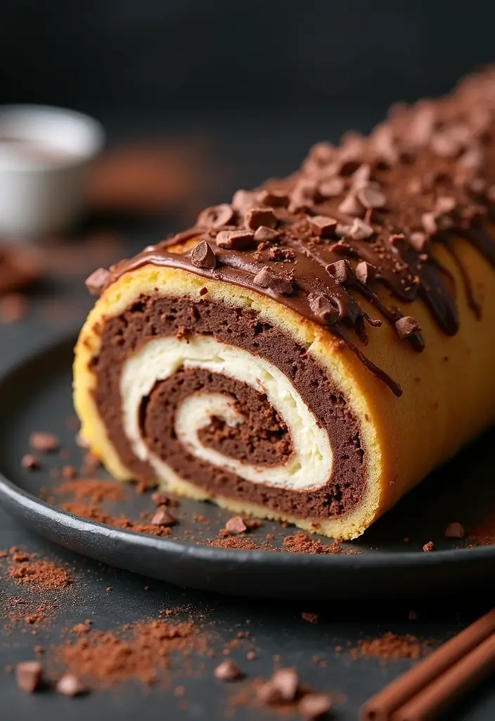 30 Cake Roll Recipes That Look Fancy but Are Easy to Make - 16. Nutella Swirl Cake Roll
