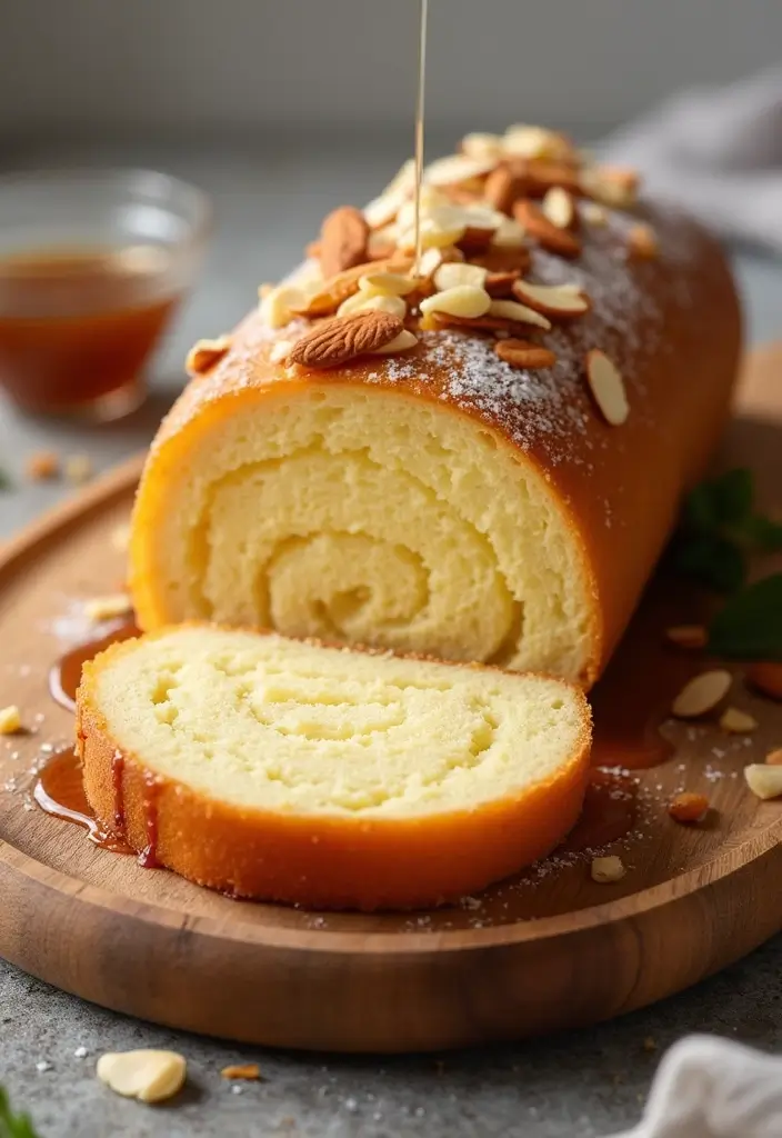 30 Cake Roll Recipes That Look Fancy but Are Easy to Make - 22. Honey Almond Cake Roll