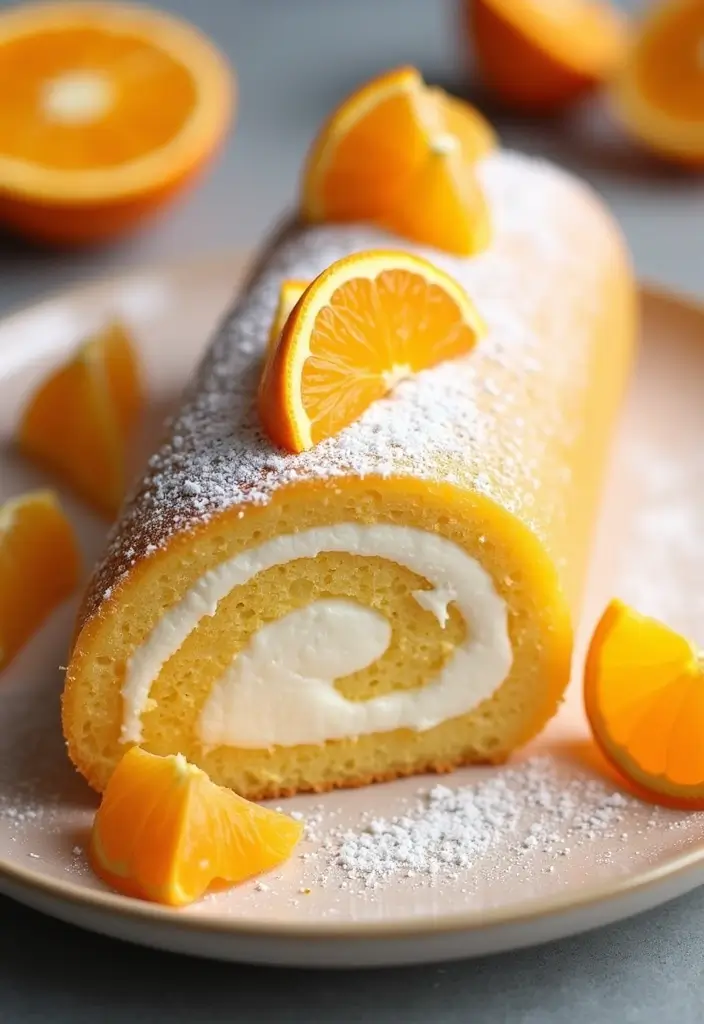 30 Cake Roll Recipes That Look Fancy but Are Easy to Make - 24. Orange Creamsicle Cake Roll