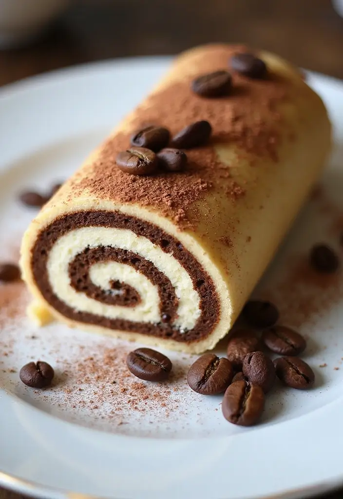 30 Cake Roll Recipes That Look Fancy but Are Easy to Make - 27. Tiramisu Cake Roll