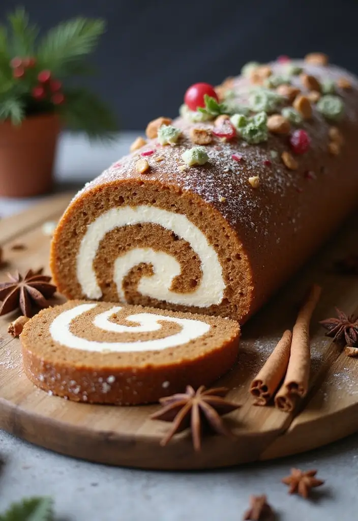 30 Cake Roll Recipes That Look Fancy but Are Easy to Make - 29. Gingerbread Cake Roll