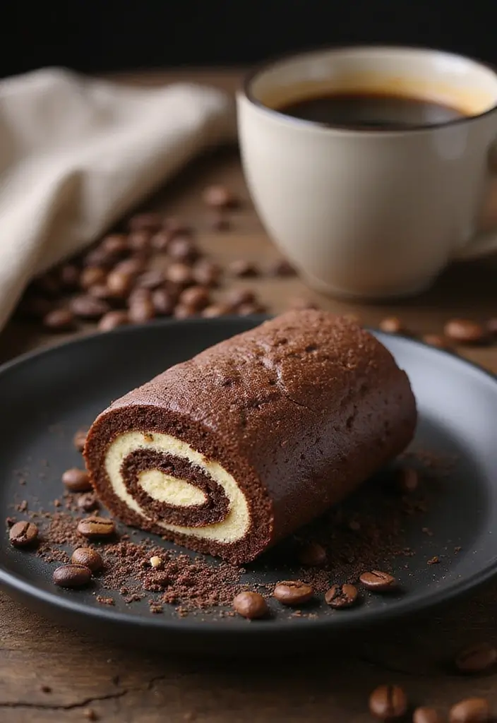 30 Cake Roll Recipes That Look Fancy but Are Easy to Make - 9. Coffee Mocha Cake Roll