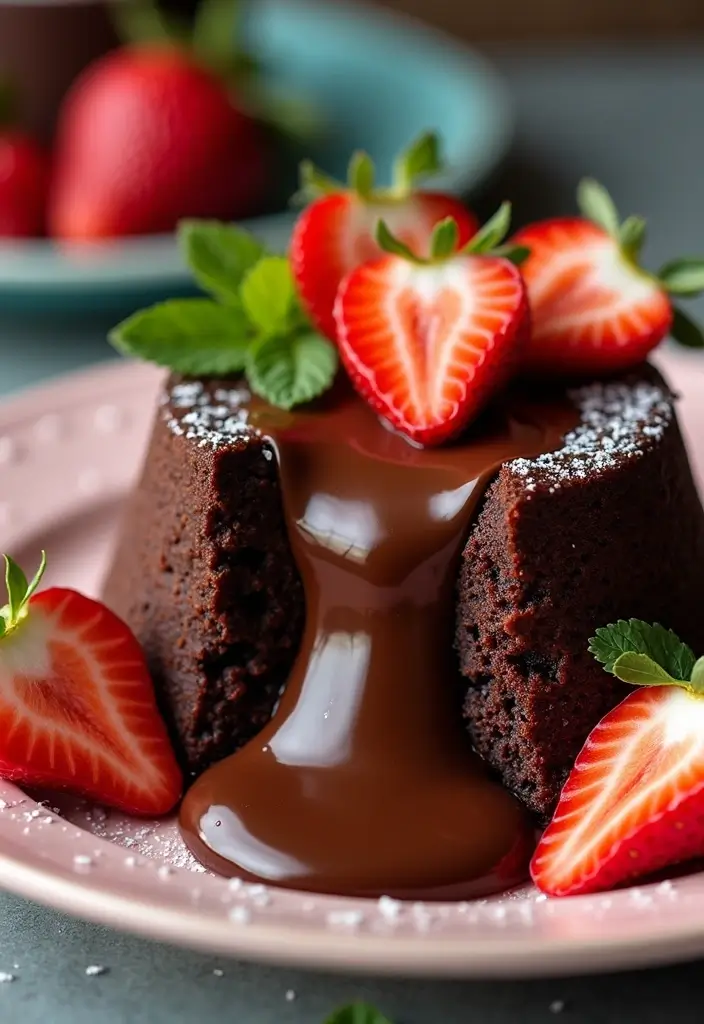 30 Chocolate Lava Cake Recipes That Ooze Perfection - 10. Strawberry Chocolate Lava Cake