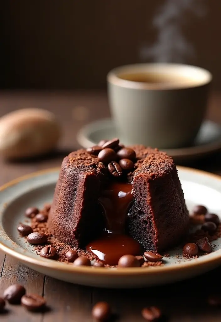 30 Chocolate Lava Cake Recipes That Ooze Perfection - 2. Espresso-Infused Vegan Lava Cake