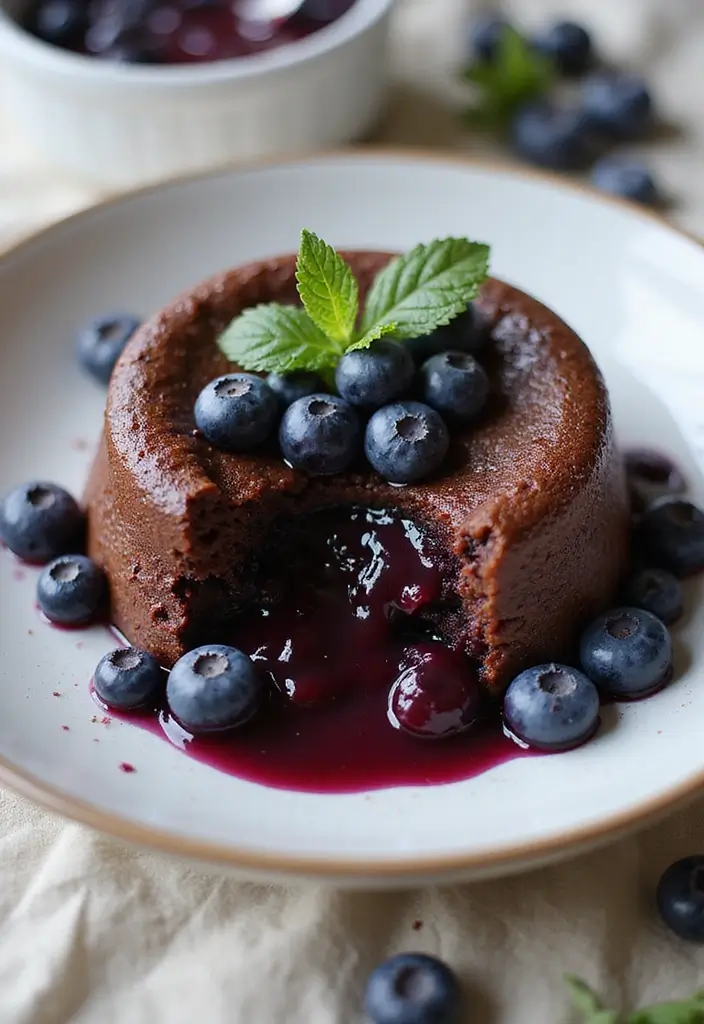 30 Chocolate Lava Cake Recipes That Ooze Perfection - 20. Blueberry Chocolate Lava Cake