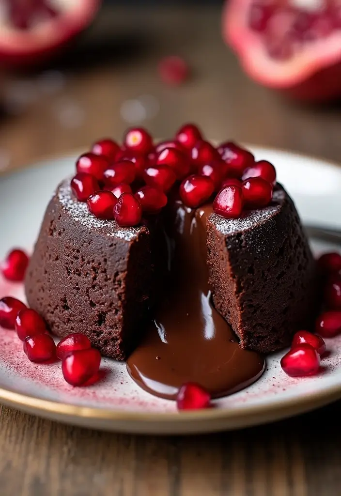 30 Chocolate Lava Cake Recipes That Ooze Perfection - 23. Pomegranate Lava Cake