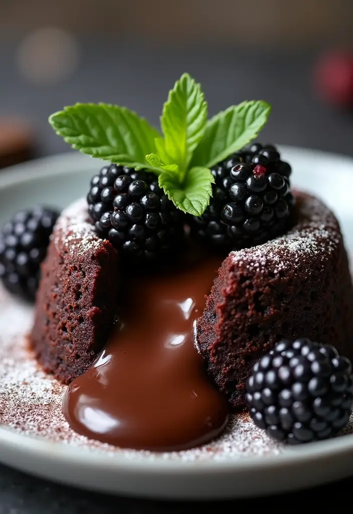 30 Chocolate Lava Cake Recipes That Ooze Perfection - 26. Blackberry Chocolate Lava Cake