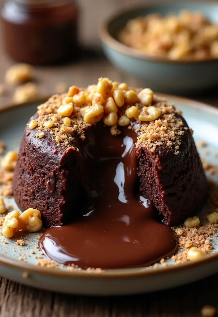 30 Chocolate Lava Cake Recipes That Ooze Perfection - 27. Chocolate Walnut Lava Cake