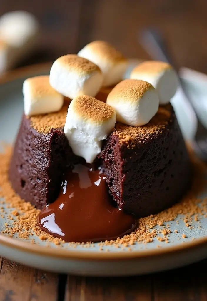 30 Chocolate Lava Cake Recipes That Ooze Perfection - 29. Chocolate S'mores Lava Cake