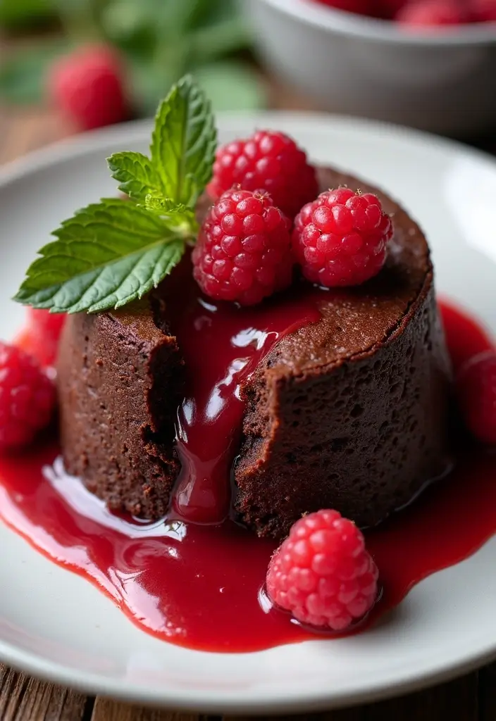 30 Chocolate Lava Cake Recipes That Ooze Perfection - 3. Raspberry Chocolate Lava Cake