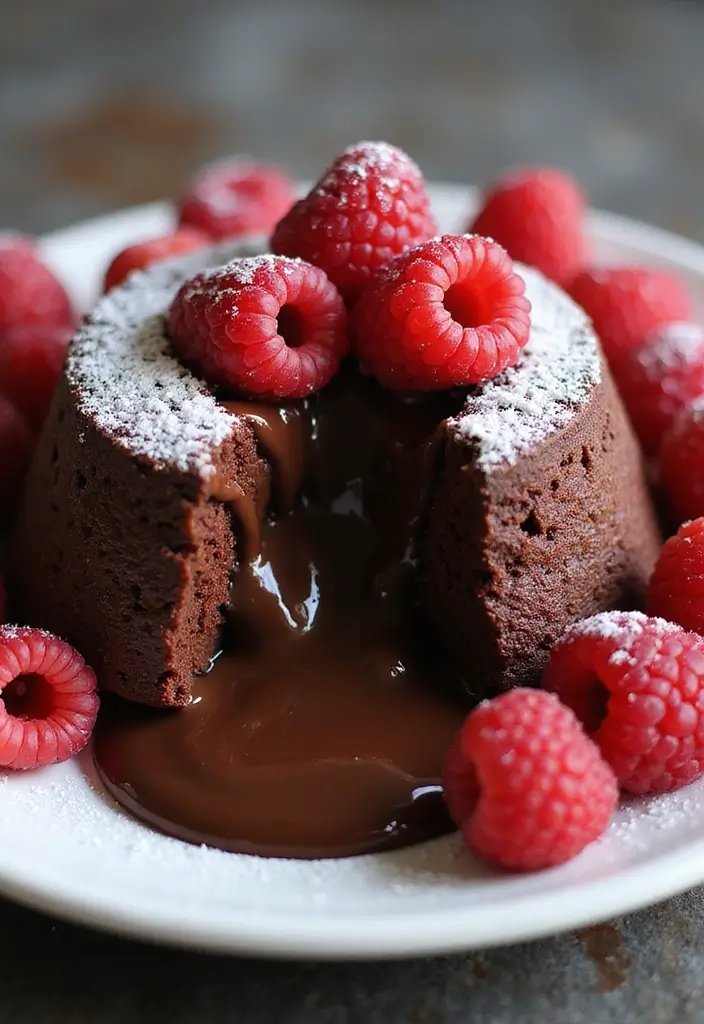 30 Chocolate Lava Cake Recipes That Ooze Perfection - 30. Chocolate Raspberry Lava Cake