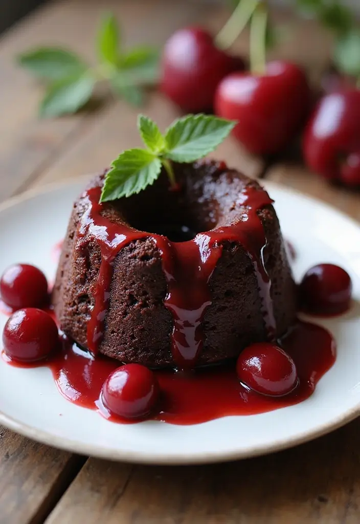 30 Chocolate Lava Cake Recipes That Ooze Perfection - 7. Cherry Chocolate Lava Cake