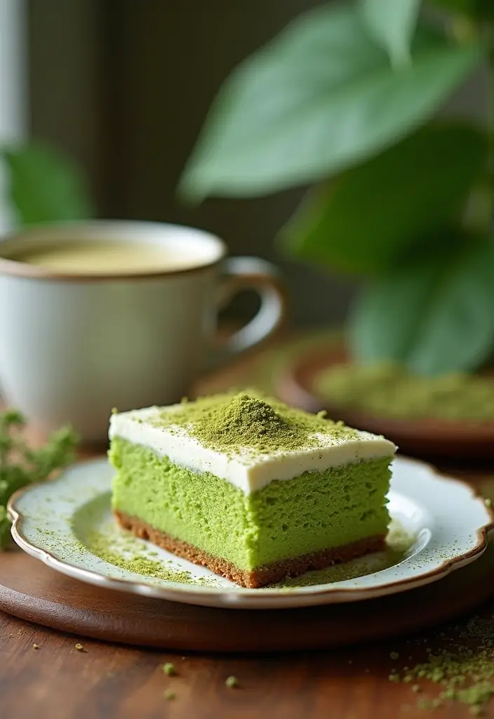 30 Cinnamon Coffee Cake Recipes for Cozy Mornings - 17. Matcha Cinnamon Coffee Cake